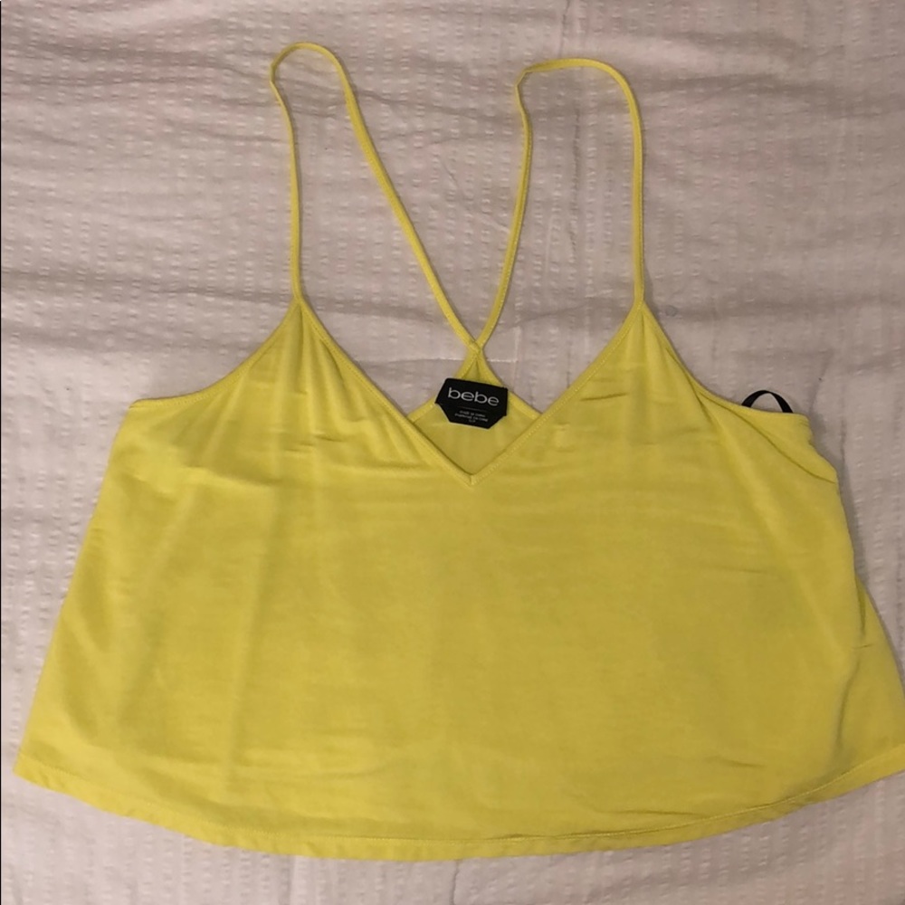 BEBE Yellow Crop Cami size SM
